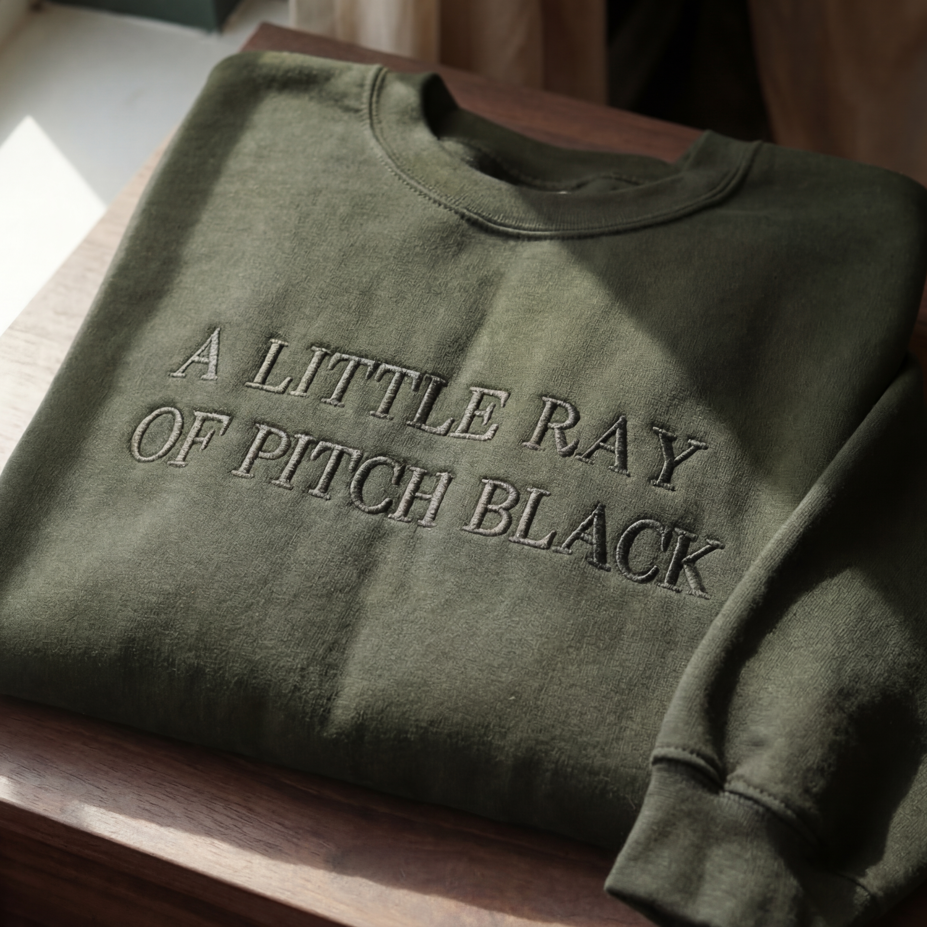A Little Ray Of Pitch Black Embroidered Shirt