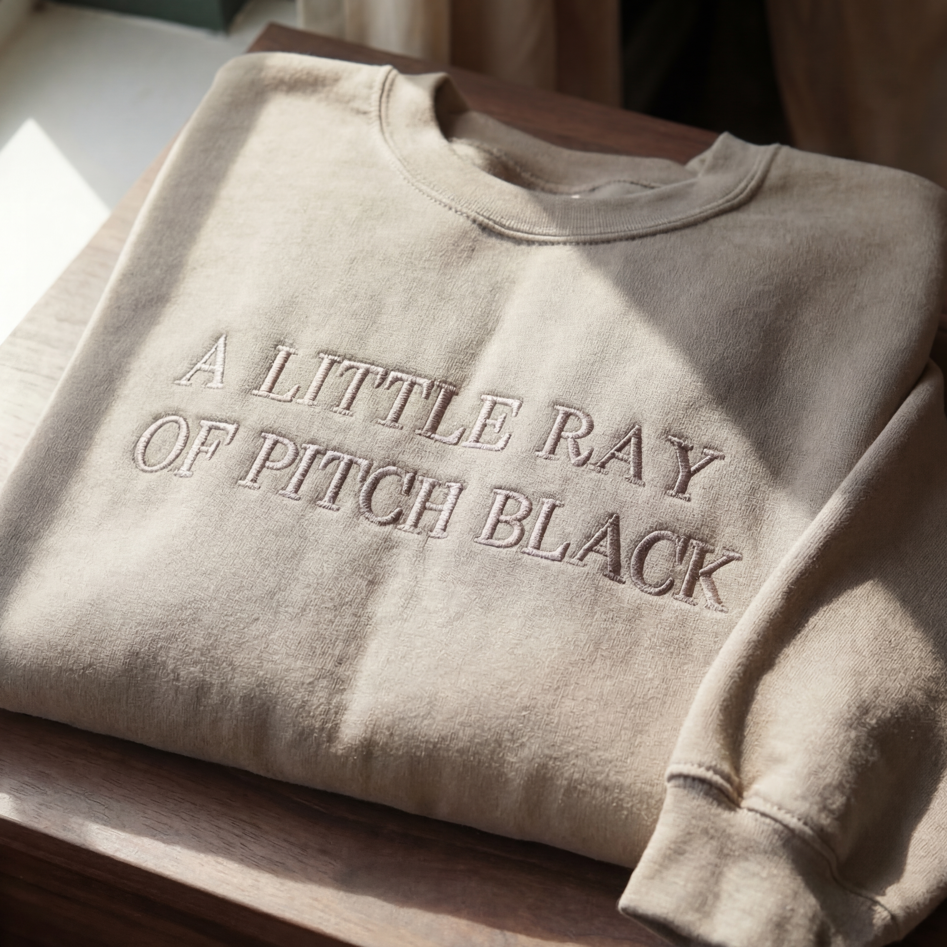 A Little Ray Of Pitch Black Embroidered Shirt