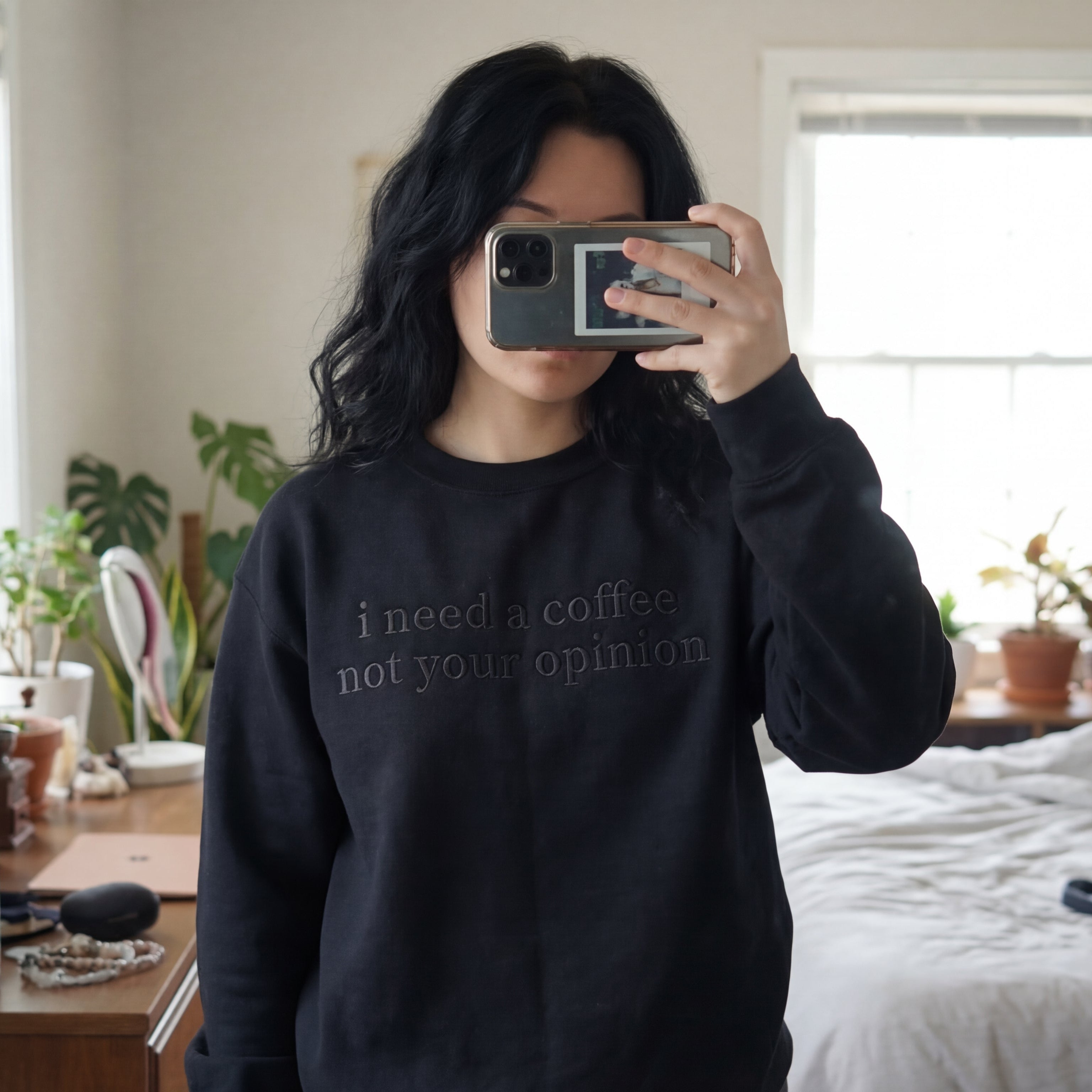 I Need A Coffee Not Your Opinion Embroidered Shirt