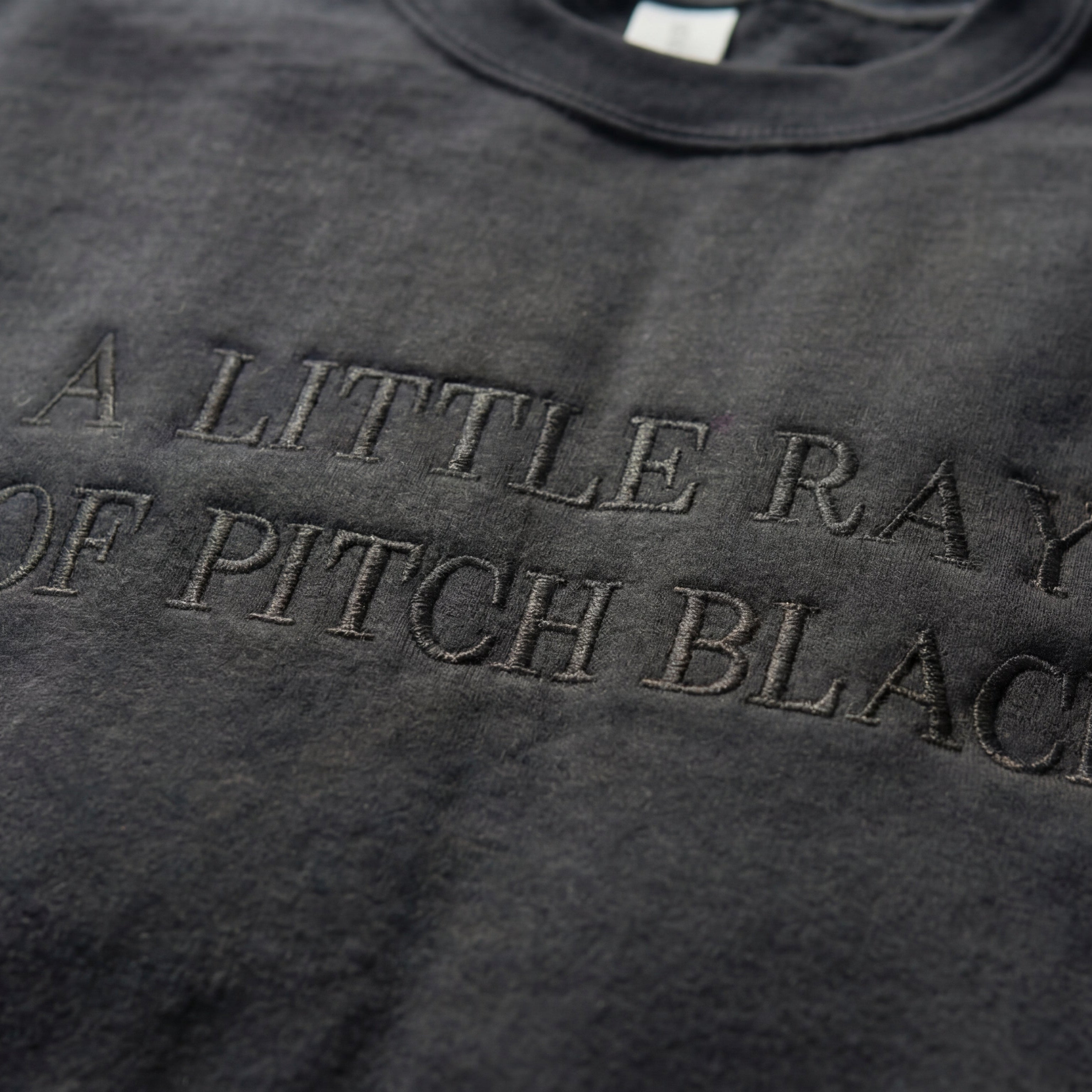 A Little Ray Of Pitch Black Embroidered Shirt
