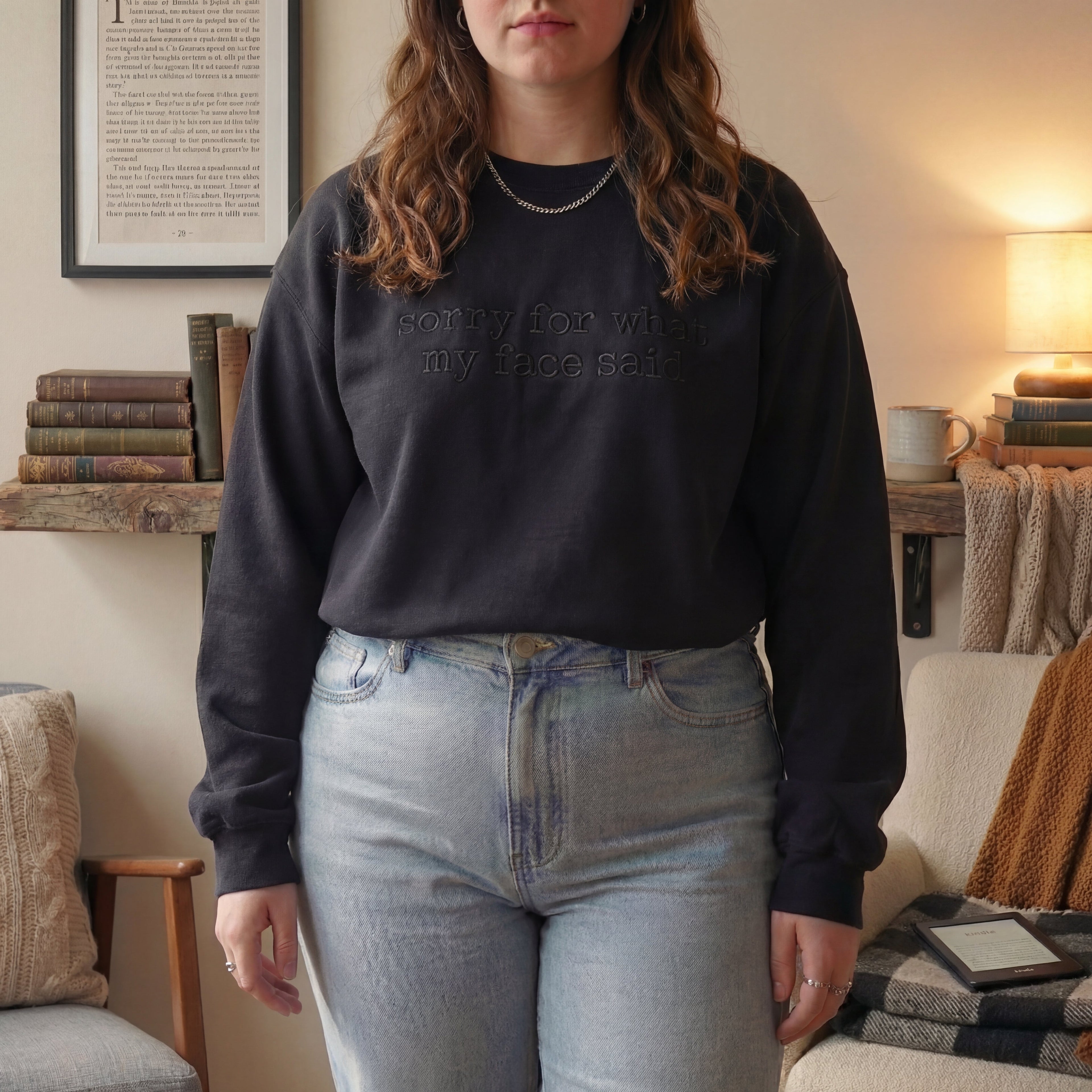 Sorry For What My Face Said Embroidered Shirt
