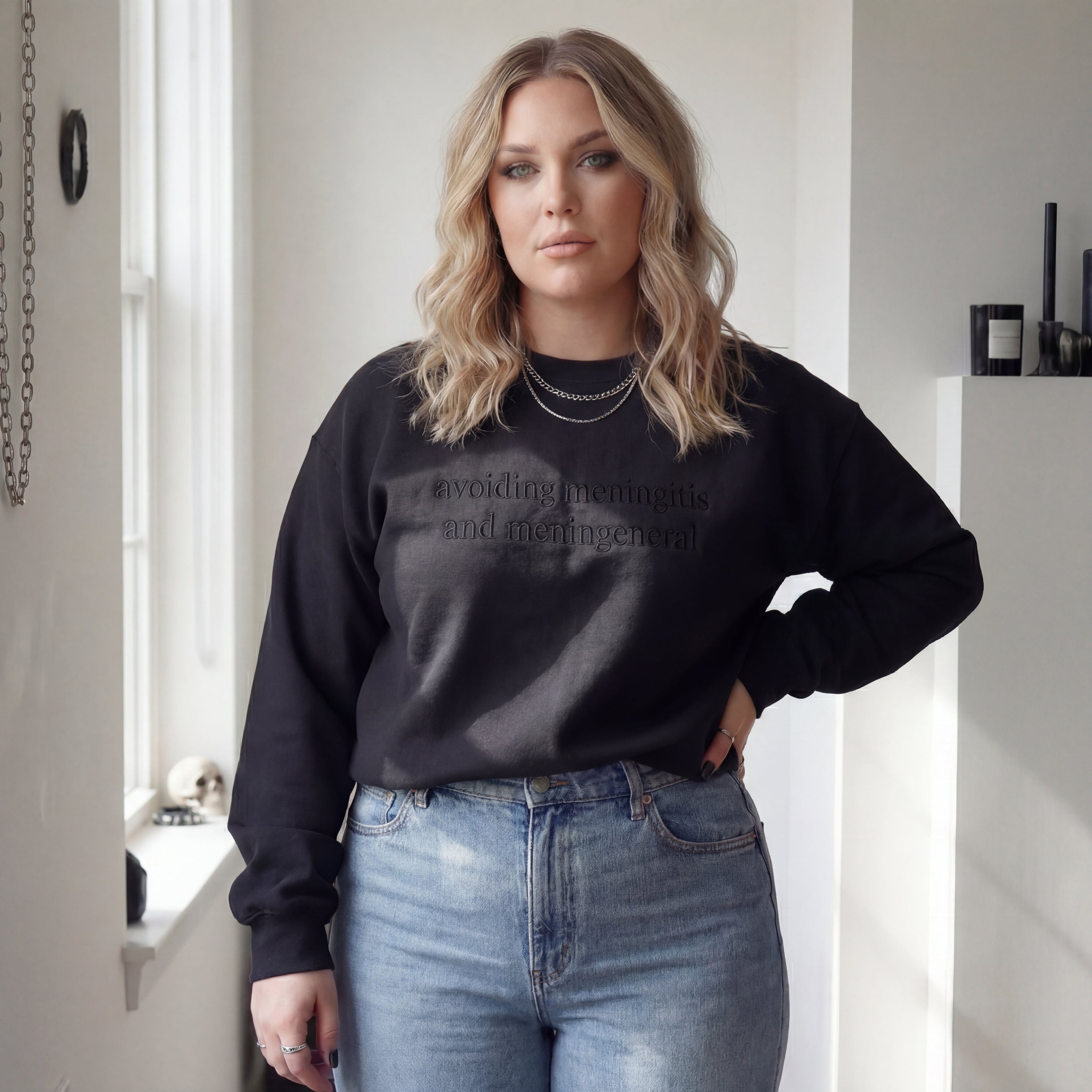 Avoiding Meningitis And Meningenera Embroidered Shirt