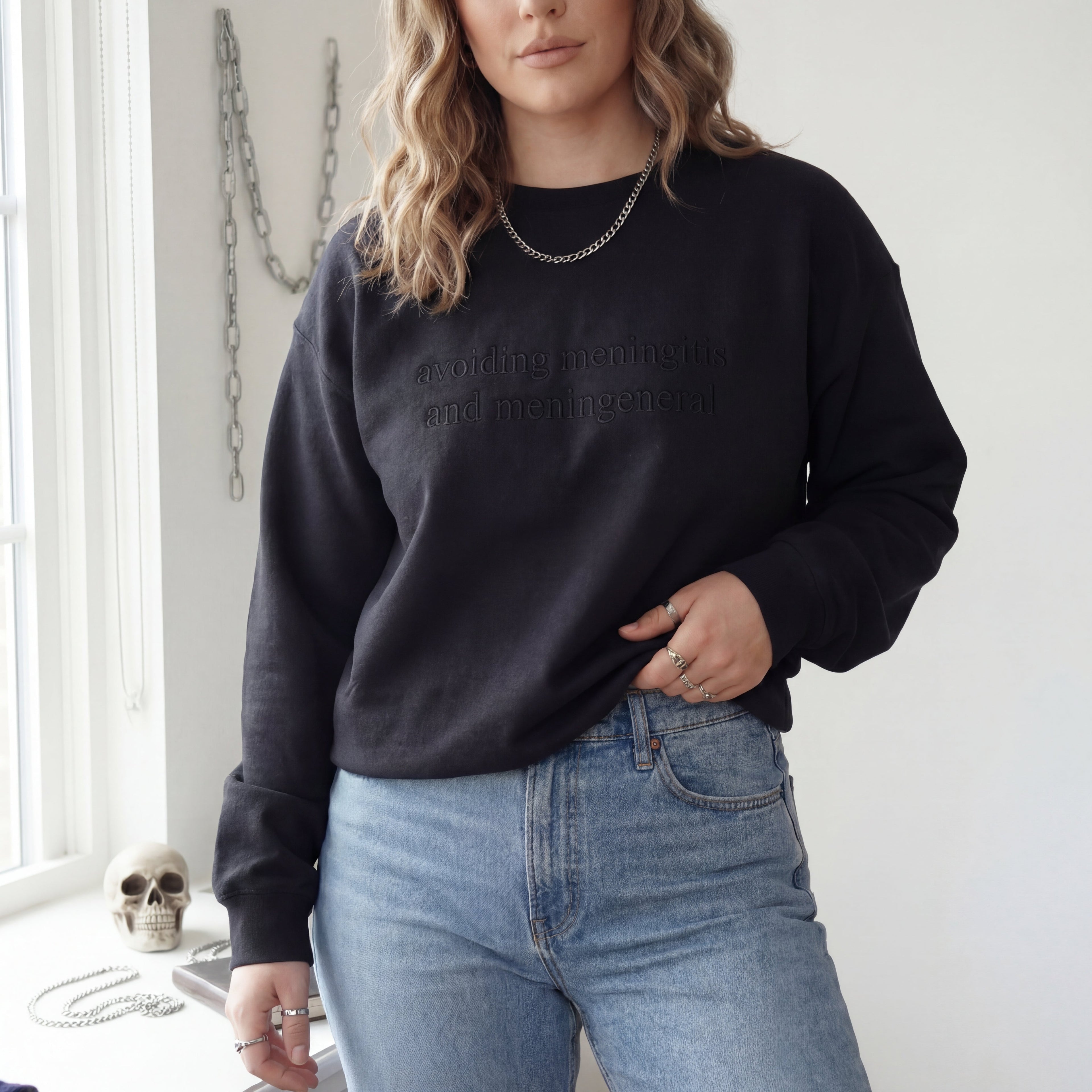 Avoiding Meningitis And Meningenera Embroidered Shirt