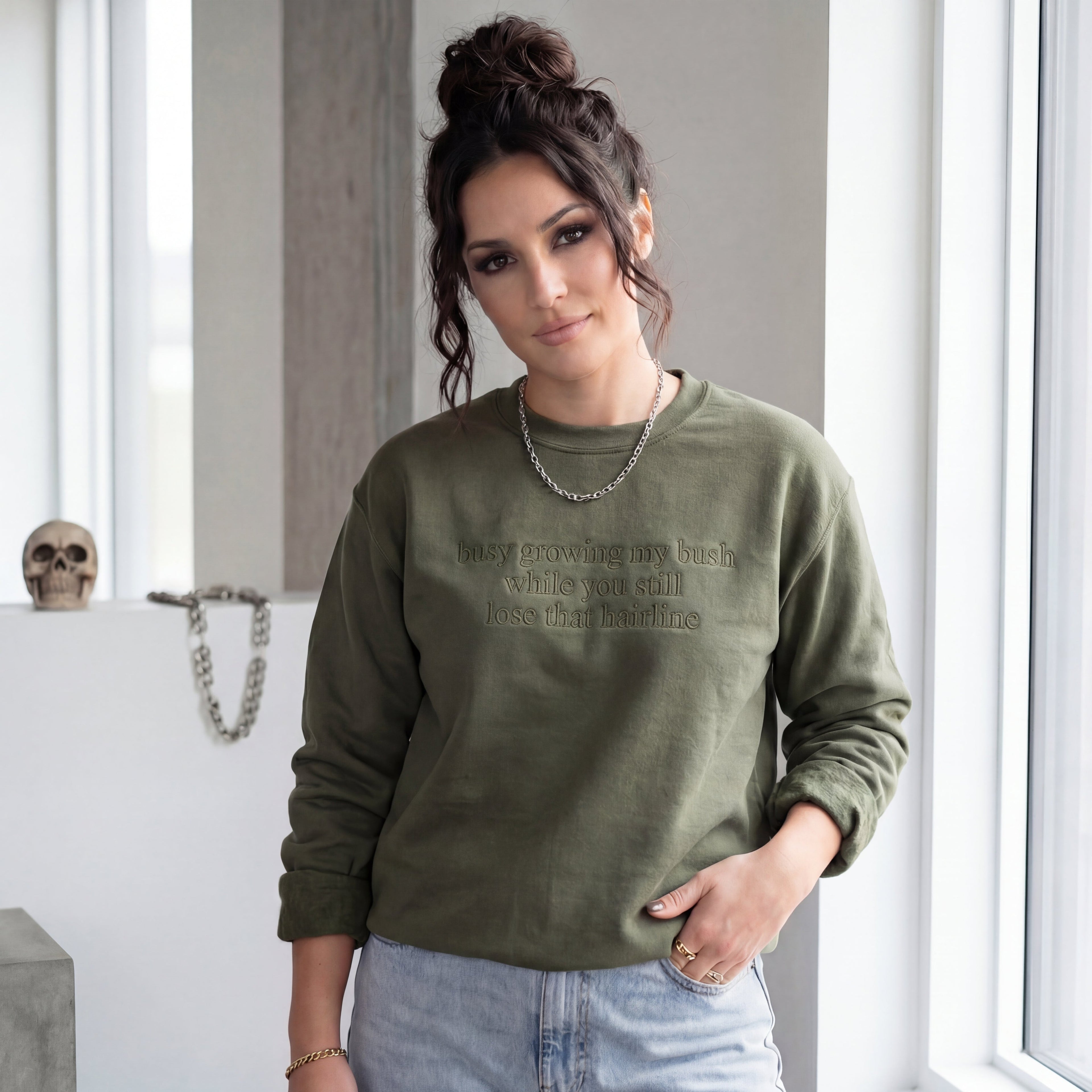 Busy Growing My Bush Embroidered Shirt